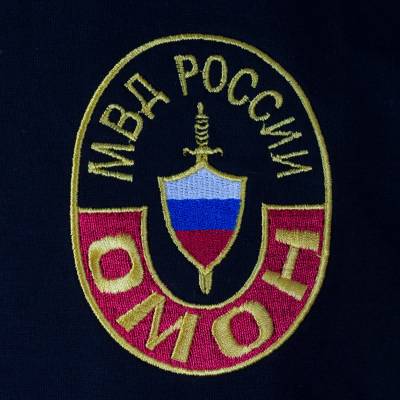 Футболка с вышивкой ОМОН МВД России черная (1208024) - HAKKI.RU