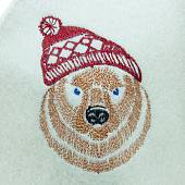 Шапка для бани Бацькина баня с вышивкой Русский медведь белая (1408028) - ВОЕНТОРГ ТЫЛОВИК