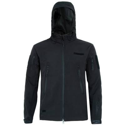 Куртка TAC SoftShell тактическая демисезонная ветровлагозащитная мембрана черная (1105011) - HAKKI.RU
