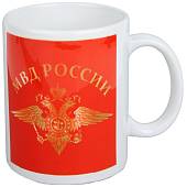 Кружка с символикой  МВД России белая (4601095) - ВОЕНТОРГ ТЫЛОВИК