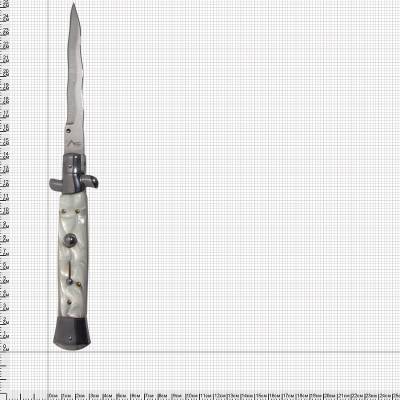 Нож складной автоматический выкидной в чехле белый (3913043) - HAKKI.RU