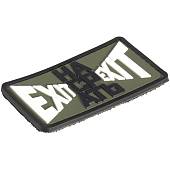 Нашивка ( шеврон патч patch ) тактическая EХIT НАСРАТЬ EXIT 3D PVC ( пластизоль ) на липучке 7,5х4 оливковая (2504233) - ВОЕНТОРГ ТЫЛОВИК