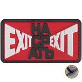 Нашивка ( шеврон патч patch ) тактическая EХIT НАСРАТЬ EXIT 3D PVC ( пластизоль ) на липучке 7,5х4 красная (2504234) - ВОЕНТОРГ ТЫЛОВИК