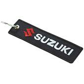 Брелок автомобильный марка SUZUKI ( СУЗУКИ ) вышитый полоса ( лента ) 13х3 черный (4402433) - ВОЕНТОРГ ТЫЛОВИК