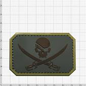 Нашивка ( шеврон патч patch ) тактическая Pirate Skull Desert 3D PVC на липучке пустыня (2504992) - ВОЕНТОРГ ТЫЛОВИК