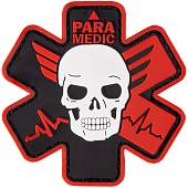Нашивка ( шеврон патч patch ) тактическая  PARAMEDIC 3D PVC ( пластизоль ) на липучке 7,5х7,5 черно-красная (2504775) - ВОЕНТОРГ ТЫЛОВИК