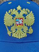 Бейсболка Герб ( орел ) России / RUSSIA вышитая голубая (1401994) - ВОЕНТОРГ ТЫЛОВИК