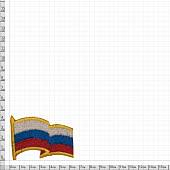 Нашивка ( шеврон ) на рукав Флаг России триколор с древком 6,5х4,5 вышитая желтый кант (2503161) - ВОЕНТОРГ ТЫЛОВИК