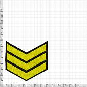 Знак - годичка ( нашивка шеврон ) нарукавный за выслугу лет ( по годам службы ) 3 года вышитый (2508028) - ВОЕНТОРГ ТЫЛОВИК