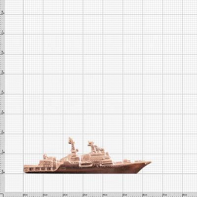 Знак нагрудный Большой противолодочный корабль золотистый закрутка (2301110) - HAKKI.RU