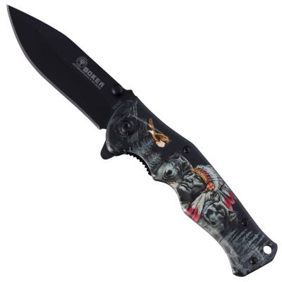 Нож складной BOKER полуавтоматический с клипсой черный (3913065) - HAKKI.RU
