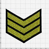 Знак - годичка ( нашивка шеврон ) нарукавный за выслугу лет ( по годам службы ) 3 года вышитый черный (2508105) - ВОЕНТОРГ ТЫЛОВИК
