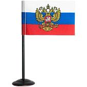 Флаг мини России ( триколор ) с Гербом ( Орел ) России на подставке 4х7 (4706015) - ВОЕНТОРГ ТЫЛОВИК