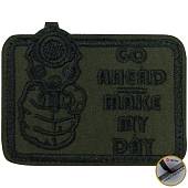 Нашивка ( шеврон патч patch ) тактическая Go ahead make my day вышитая на липучке 7,5х6 оливковая черный кант (2509553) - ВОЕНТОРГ ТЫЛОВИК