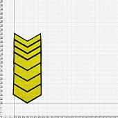 Знак - годичка ( нашивка шеврон ) нарукавный за выслугу лет ( по годам службы ) 23 года вышитый (2508048) - ВОЕНТОРГ ТЫЛОВИК