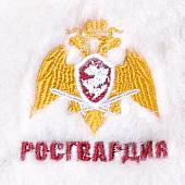 Тапочки из овчины домашние с вышивкой Росгвардия России  белые (1506058) - ВОЕНТОРГ ТЫЛОВИК