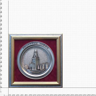 Плакетка ( панно ) Спасская башня ( Кремль ) на тарелке 260х260 (4406249) - HAKKI.RU
