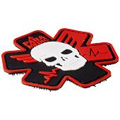 Нашивка ( шеврон патч patch ) тактическая  PARAMEDIC 3D PVC ( пластизоль ) на липучке 7,5х7,5 черно-красная (2504775) - ВОЕНТОРГ ТЫЛОВИК