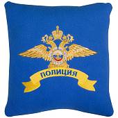 Подушка сувенирная с вышивкой Полиция России 35х35 голубая (4408022) - ВОЕНТОРГ ТЫЛОВИК