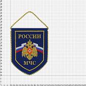 Вымпел малый с вышивкой МЧС России 16х13 на стойке васильковый (4502056) - ВОЕНТОРГ ТЫЛОВИК