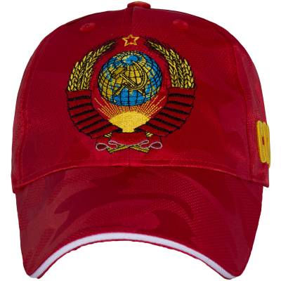 Бейсболка с символикой Герб СССР / СССР вышитая красная (1401103) - HAKKI.RU