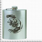 Фляга подарочная с гравировкой Медведь 8 OZ-240 мл серебристая (4608105) - ВОЕНТОРГ ТЫЛОВИК