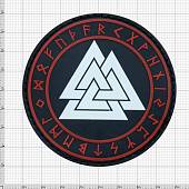 Нашивка ( шеврон патч patch ) тактическая Валькнут с рунами 3D PVC ( пластизоль ) на липучке D-8 бело-красная (2504245) - ВОЕНТОРГ ТЫЛОВИК