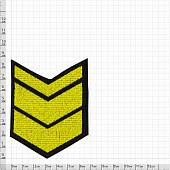 Знак - годичка ( нашивка шеврон ) нарукавный за выслугу лет ( по годам службы ) 11 лет вышитый на липучке (2508011) - ВОЕНТОРГ ТЫЛОВИК