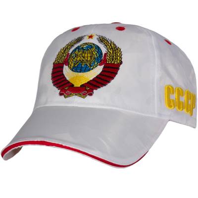Бейсболка с символикой Герб СССР / СССР вышитая белая (1401105) - HAKKI.RU