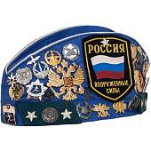 Пилотка военная ВВС СА ВС СССР сувенирная со звездой и значками оригинал синяя (1405990) - ВОЕНТОРГ ТЫЛОВИК