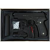 Пистолет GALAXY пневматический страйкбольный Sig Sauer P226 с глушителем магазин 10 шт калибр 6 мм (3219055) - ВОЕНТОРГ ТЫЛОВИК
