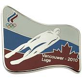 Значок ( знак ) олимпийский Ванкувер / Vancouwer 2010 команда России Санный спорт / Luge коллекционный на пимсе (2308047) - ВОЕНТОРГ ТЫЛОВИК