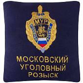 Подушка сувенирная с вышивкой МУР ( Московский Уголовный розыск ) РФ 35х35 синяя (4408036) - ВОЕНТОРГ ТЫЛОВИК