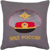 Подушка сувенирная МВД России 35х35 вышитая серая (4408016) - ВОЕНТОРГ ТЫЛОВИК