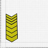Знак - годичка ( нашивка шеврон ) нарукавный за выслугу лет ( по годам службы ) 23 года вышитый на липучке (2508023) - ВОЕНТОРГ ТЫЛОВИК
