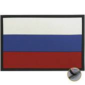 Нашивка ( шеврон патч patch ) тактическая флаг RUSSIA Россия ( триколор ) 3D PVC ( пластизоль ) на липучке 6х4 черная (2504038) - ВОЕНТОРГ ТЫЛОВИК