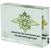 Кристалл с символикой МВД РФ настольный сувенир 80х60 (4904020) - ВОЕНТОРГ ТЫЛОВИК