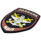 Нашивка ( шеврон ) на рукав Полиция Департамент обеспечения правопорядка на транспорте МВД РФ 7,5х12 пластизолевая на липучке темно-синяя (2503511) - ВОЕНТОРГ ТЫЛОВИК