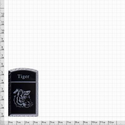 Зажигалка  газовая Tiger ( тигр ) серебристо-черная (4403353) - HAKKI.RU