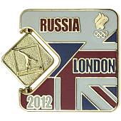 Значок ( знак ) олимпийский Лондон / London 2012 команда России Батут / Trampoline коллекционный на пимсе (2308024) - ВОЕНТОРГ ТЫЛОВИК
