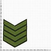 Знак - годичка ( нашивка шеврон ) нарукавный за выслугу лет ( по годам службы ) 4 года полевой вышитый (2508079) - ВОЕНТОРГ ТЫЛОВИК