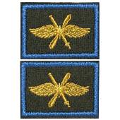 Эмблема ( нашивка знак ) петличная ( петлица ) ВКС ( Воздушно-космические силы ) вышитая оливковая ( пара ) (2505035) - ВОЕНТОРГ ТЫЛОВИК