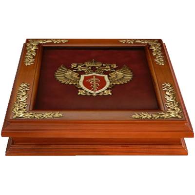 Ключница настенная Эмблема ФСКН России деревянная 290х340х90 (4311058) - HAKKI.RU
