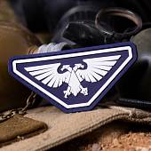 Нашивка ( шеврон патч patch ) тактическая  WARHAMMER Орел имперский 3D PVC ( пластизоль ) на липучке 8,5х4,5 синяя (2504816) - ВОЕНТОРГ ТЫЛОВИК