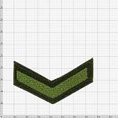 Знак - годичка ( нашивка шеврон ) нарукавный за выслугу лет ( по годам службы ) 1 год полевой вышитый на липучке (2508051) - ВОЕНТОРГ ТЫЛОВИК