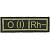 Нашивка ( шеврон ) на грудь Группа крови O (I) Rh- 10,5х4,5 вышитая оливковая (2501969) - HAKKI