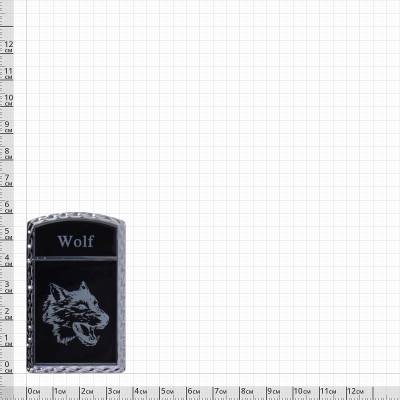 Зажигалка  газовая Wolf ( волк ) серебристо-черная (4403354) - HAKKI.RU