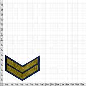 Знак - годичка ( нашивка шеврон ) нарукавный за выслугу лет ( по годам службы ) 2 года вышитый темно-синий (2508102) - ВОЕНТОРГ ТЫЛОВИК