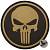 Нашивка ( шеврон патч patch ) тактическая Punisher ( каратель ) 3 3D PVC ( пластизоль ) на липучке D-8 коричневый (2504066) - HAKKI