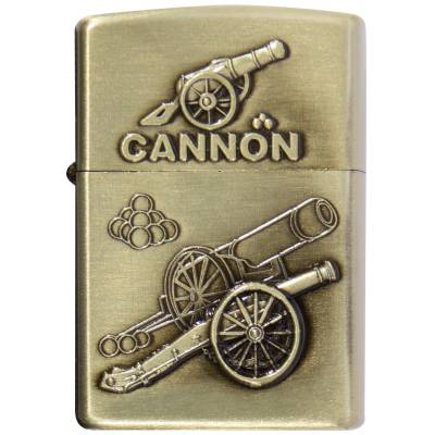 Зажигалка  бензиновая Cannon ( пушка ) золотистая (4403962) - HAKKI.RU